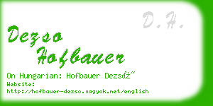 dezso hofbauer business card
